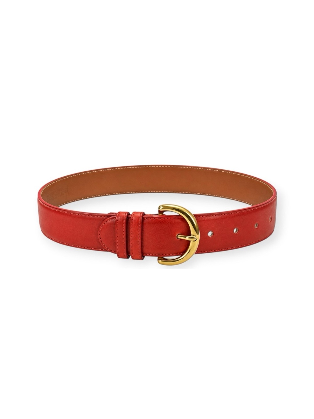 Vintage Coach Red Glove-Tanned Leather Wide Belt Style 8500 - Size S